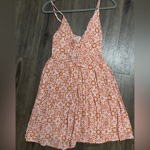 Roxy Orange and White Patterned Dress